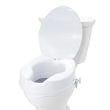 VEVOR Toilettensitzerhöhung Erhöhter Toilettensitz, 10 cm, 136 kg Tragkraft, Universelle Toilettensitzerhöhung, Schraubstangenverriegelung, mit Toilettensitz, für Behinderte, Patienten, Schwangere